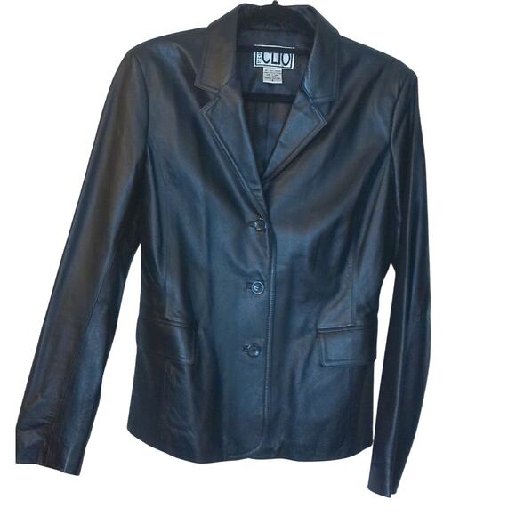 Vintage Clio Leather Blazer Jacket Size Small - Picture 4 of 9